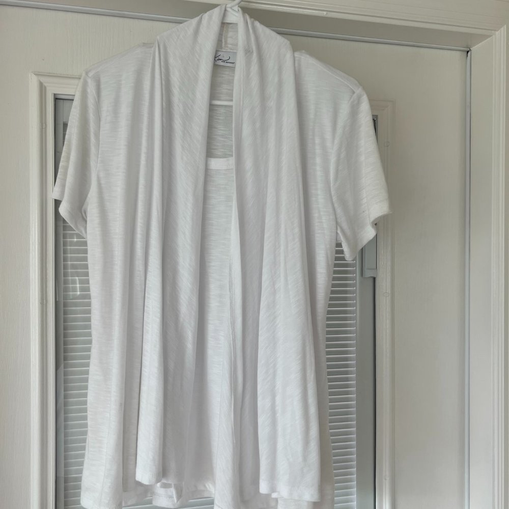 Ladies Kim Rogers White Top/Tunic, Size-M